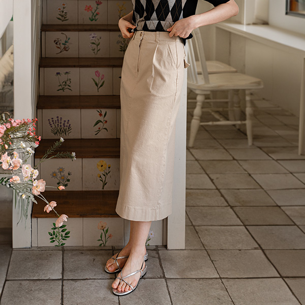 Perfect Cotton Skirt (pintuck banding A-line)