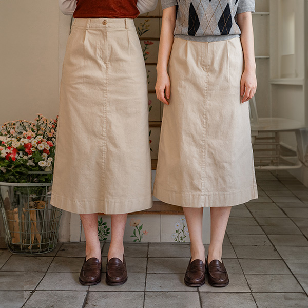 Perfect Cotton Skirt (pintuck banding A-line)