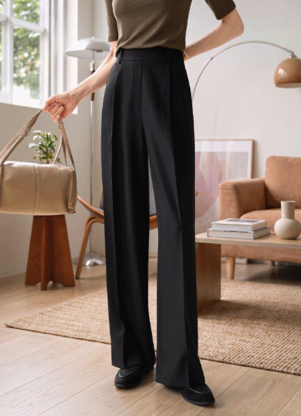 Daily Pintuck Back Banding Slacks Korea