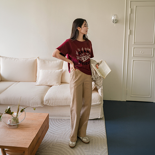 Autumn Wide Cotton Banding Pants