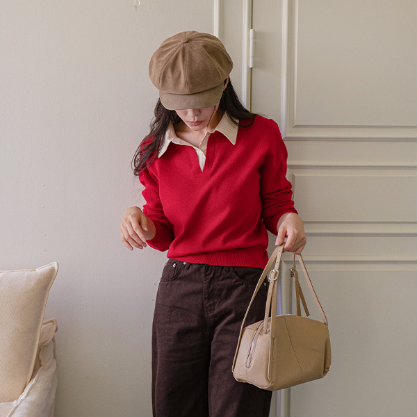 Line Shirt Layered Knitwear