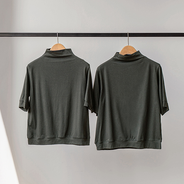 Modal Simple Half Turtleneck Sweatshirt Fit T-shirt