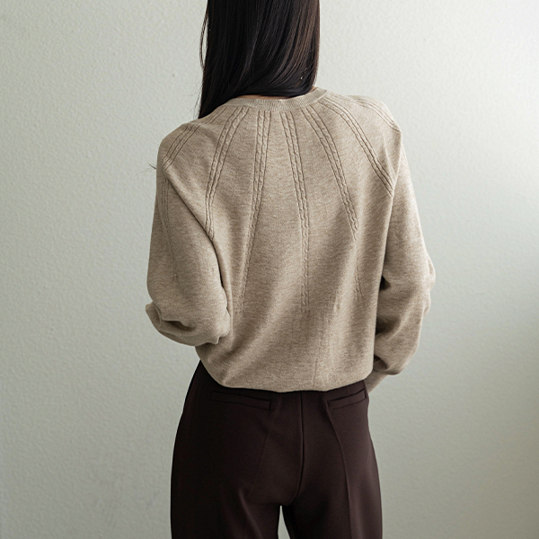 Viscose raglan cable cardigan