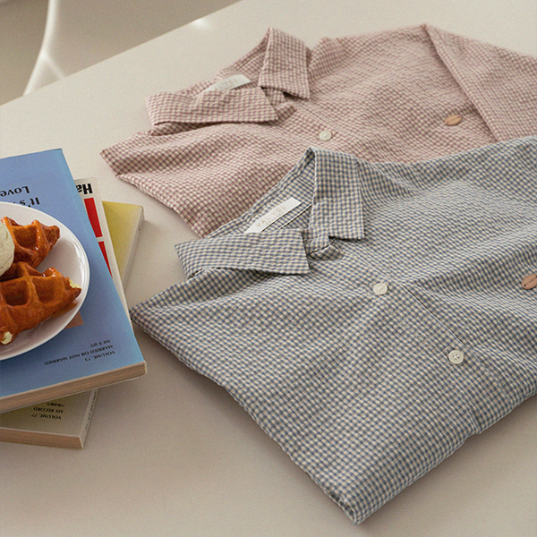 [valyou] Edge Pendant Check Shirt