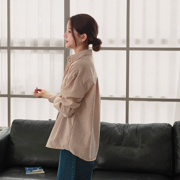 [valyou] Edge Pendant Check Shirt