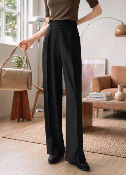 Daily Pintuck Back Banding Slacks Korea
