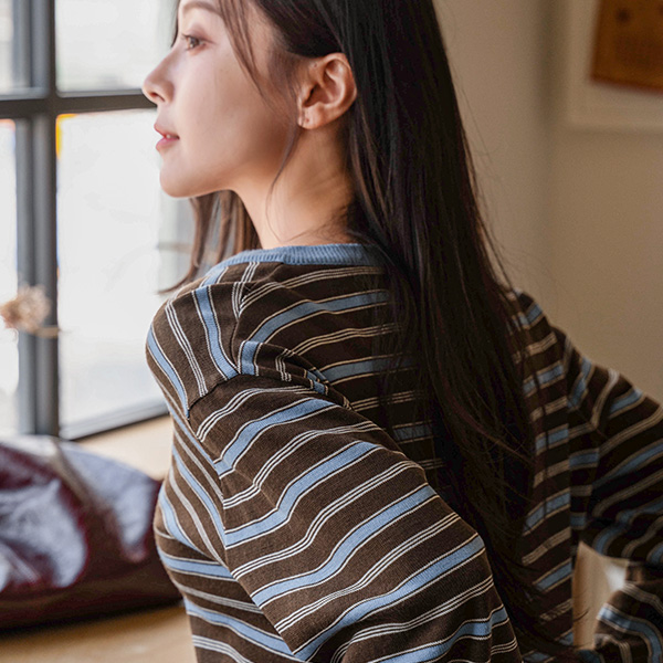 [valyou] 로튼 V-neck Stripe Knitwear