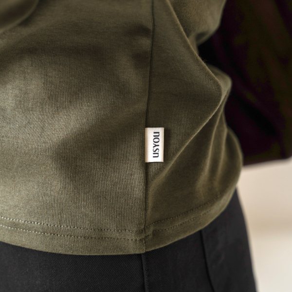 [USYOU] 모달 Labels 3/4 sleeve T-shirt