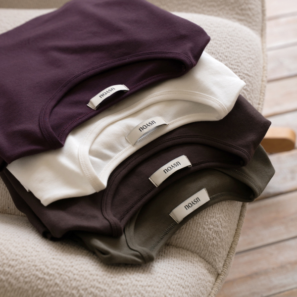 [USYOU] 모달 Labels 3/4 sleeve T-shirt