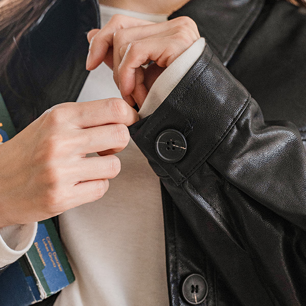 Julia Fakr Leather Shirt Jacket