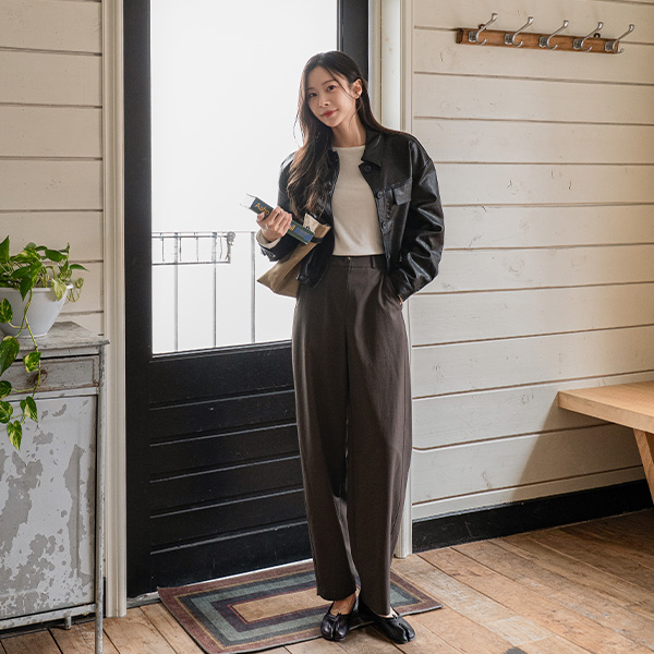 Julia Fakr Leather Shirt Jacket