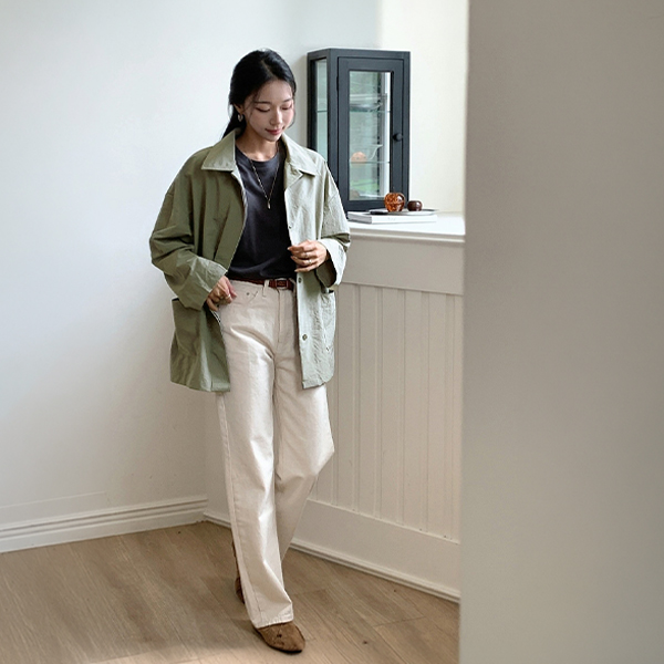 Mild Collar Half Trench Jacket