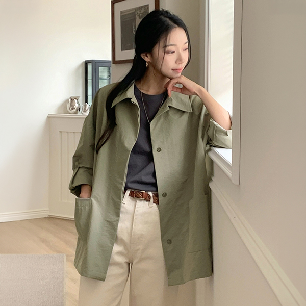 Mild Collar Half Trench Jacket