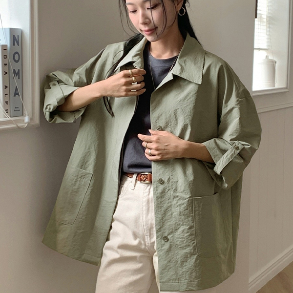 Mild Collar Half Trench Jacket