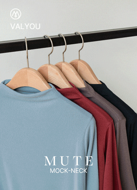 [valyou] Muted Half Turtleneck 3/4 sleeve T-shirt Korea