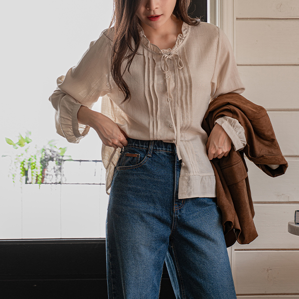 maple 핀턱 Freel Blouse