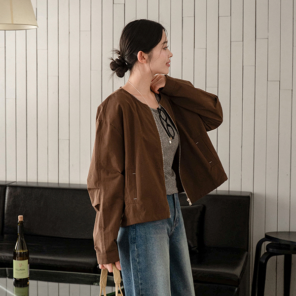메이 horizontal striped Sleeveless shirts Jacket Set