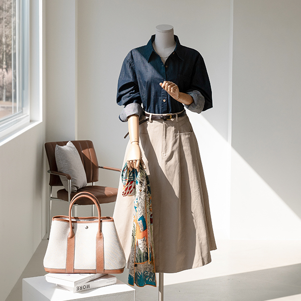 Marine Nonfade Raw Denim Shirt