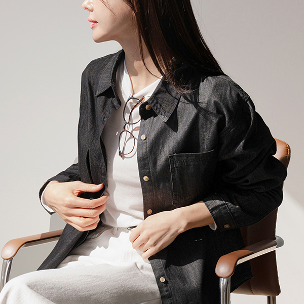 Marine Nonfade Raw Denim Shirt