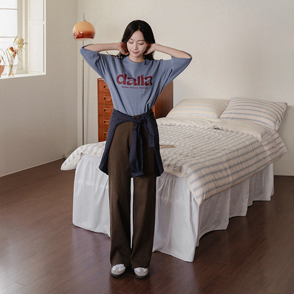 [Special Sale] Twill Span Banding Wide Pants