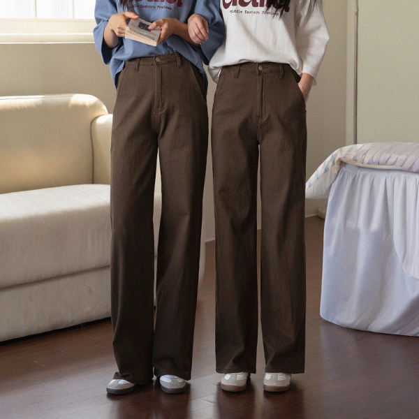 [Special Sale] Twill Span Banding Wide Pants