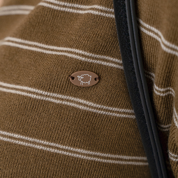 Horizontal Striped Open V Wool Cardigan