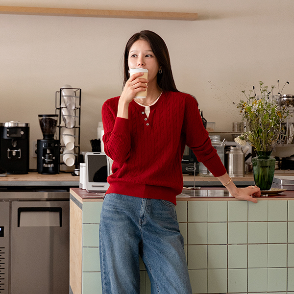 ring Twiddle 단추 layered Knitwear