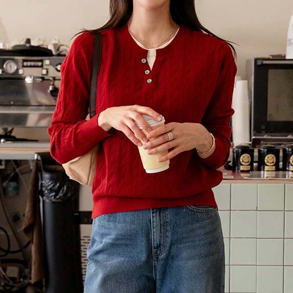 Ring Twiddle Button Layered Knitwear