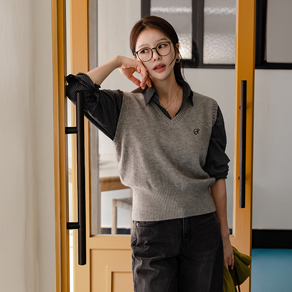 Check 포켓 포인티 Shirt