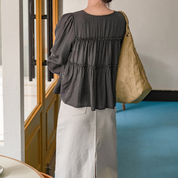 셔링 Round Wrinkles Blouse