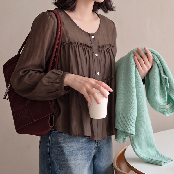 셔링 Round Wrinkles Blouse
