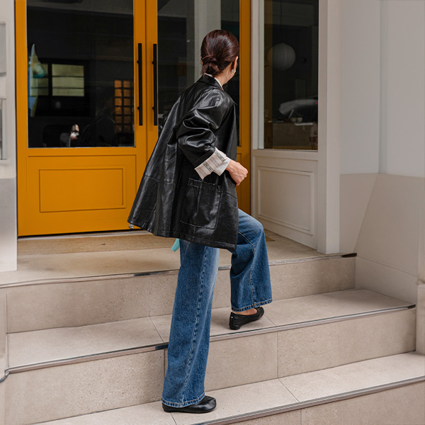 Glossy Mid Fake Leather Jacket