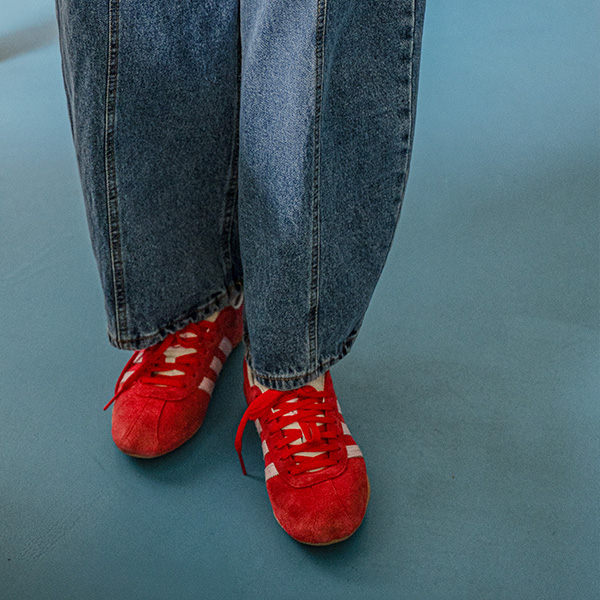 Front cut baggy fit denim pants