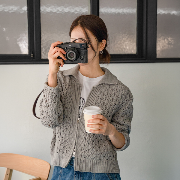Punching Two-way Zip up Cardigan