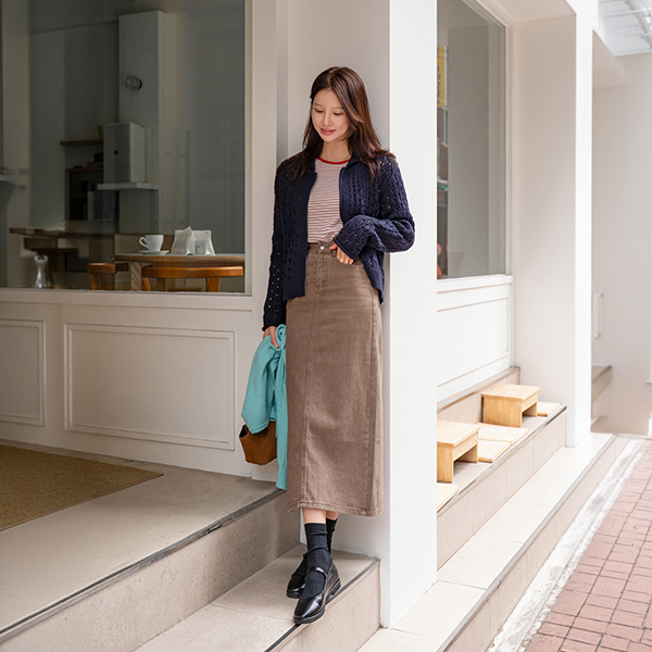 Punching Two-way Zip up Cardigan