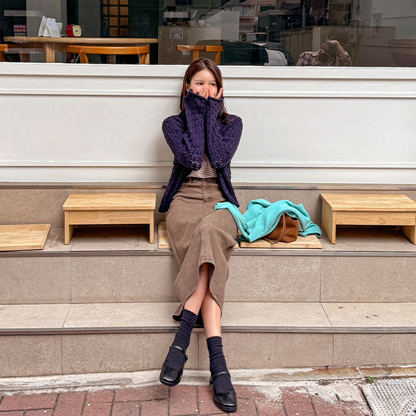 Mood Cotton Long Slit Skirt
