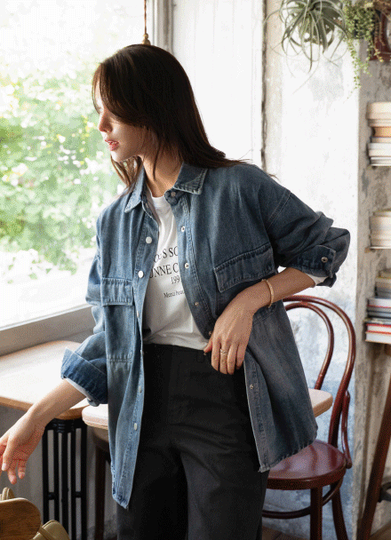 Cracker Over Denim Shirt Jacket Korea