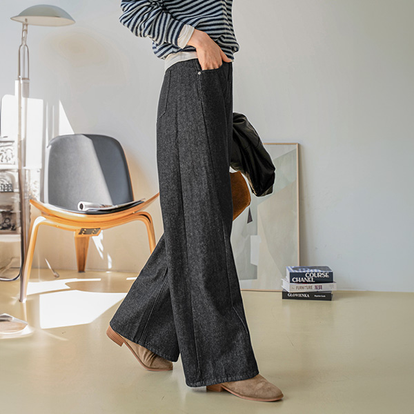 논페이드 슬럽 인밴딩 Denim Pants