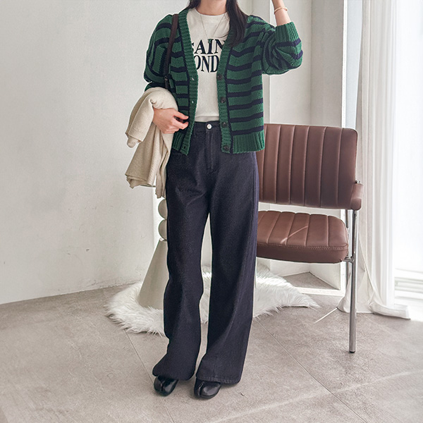 stone Stripe Knitwear Cardigan