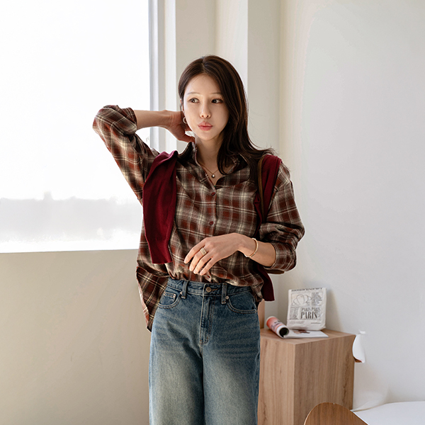 로그 Check Shirt Shirt