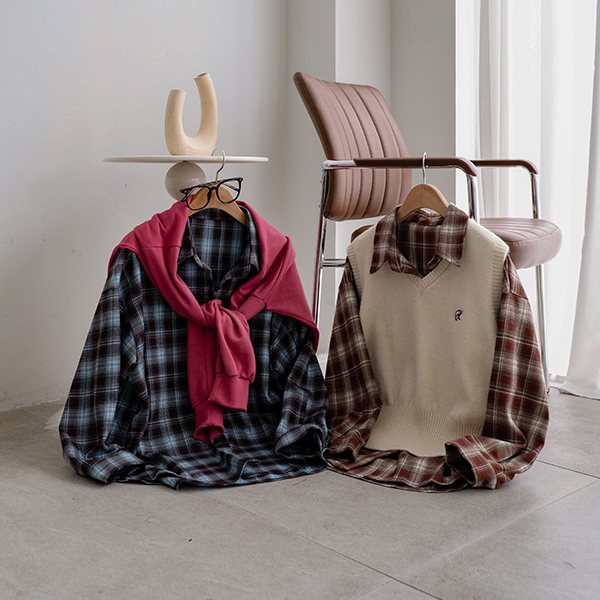 로그 Check Shirt Shirt