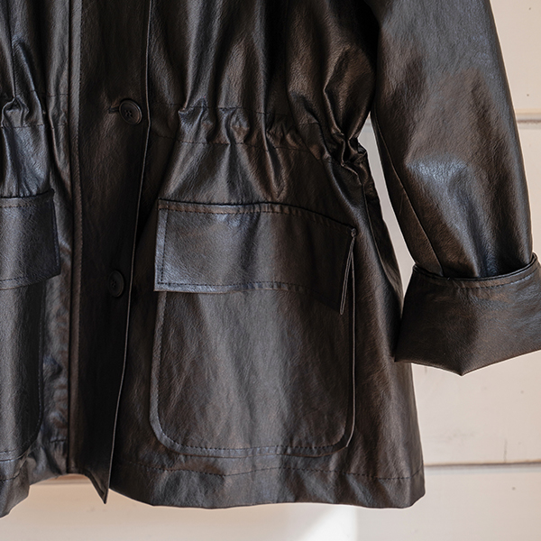 Peanut Half Leather Jacket