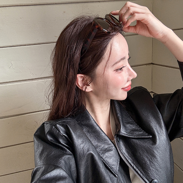 Peanut Half Leather Jacket