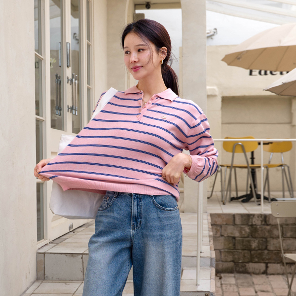 [valyou] Spring Cotton Collar Knitwear