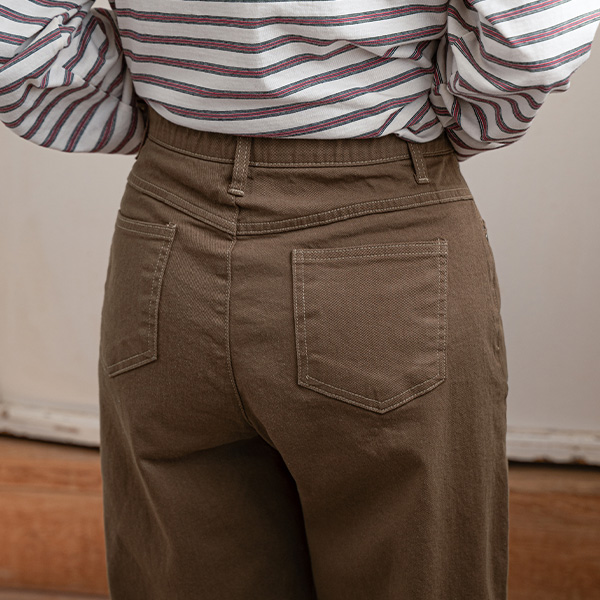 어텀 절개 배기핏 코튼 Pants