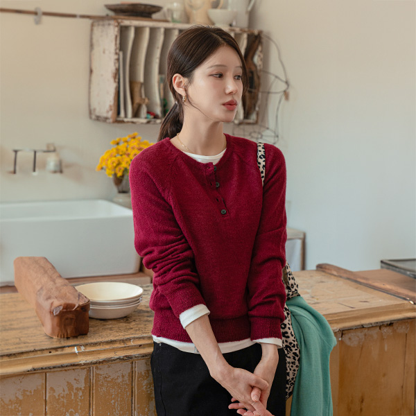 Mohair Henrineck Raglan Knitwear
