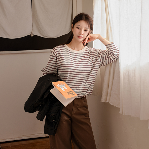 노멀 string Stripe T-shirt