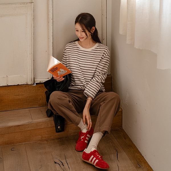 노멀 string Stripe T-shirt