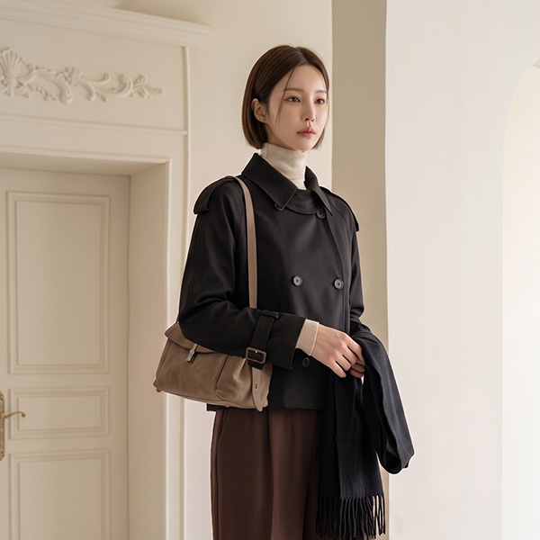 럭시 Check Short Trench Jacket