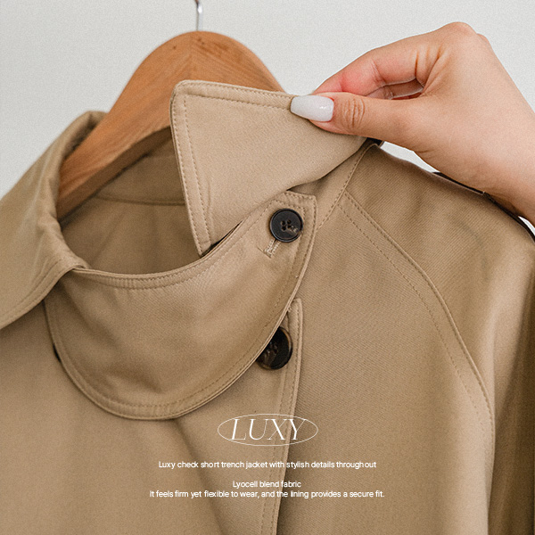 럭시 Check Short Trench Jacket